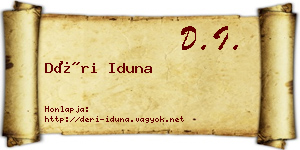 Déri Iduna névjegykártya